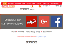 Tablet Screenshot of mavenmotors.com